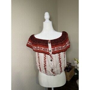 Indulge short top. Beautiful vibrant colors. Off the shoulder SizeL